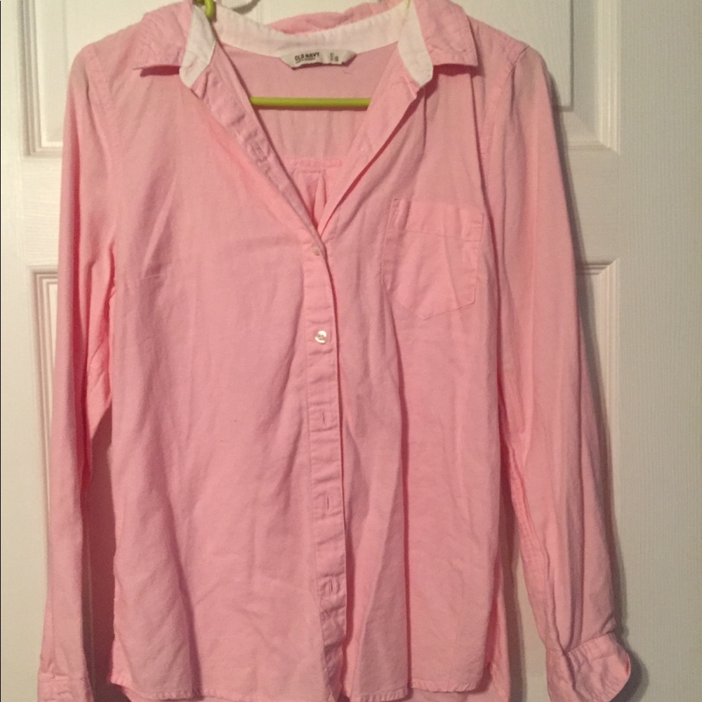 Linen pink button down